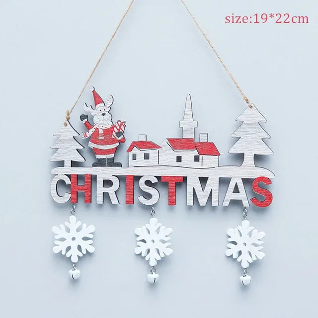 Ciondoli Natalizi in Legno | Decorazioni per Porte, Pareti e Albero di Natale | Ornamenti per la Casa