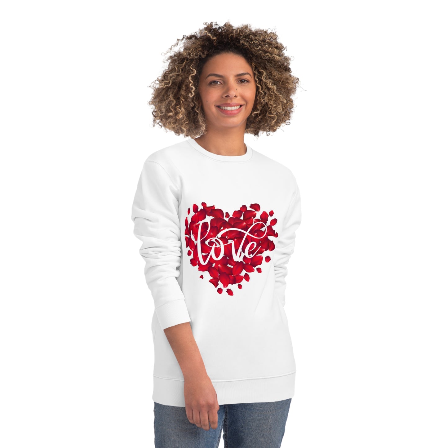 Felpa Unisex Love Heart Roses - Perfetta per San Valentino e Momenti di Comfort
