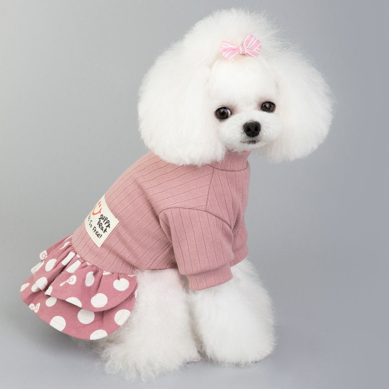 Cute Smiley Polka Dot Pet Dress