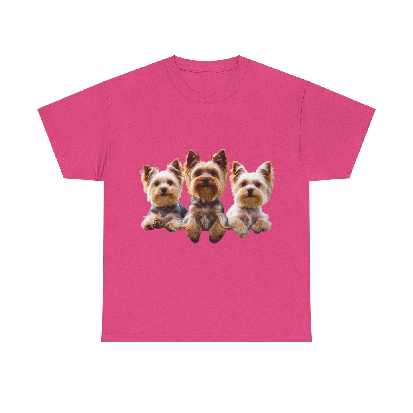Unisex Heavy Cotton Tee - 3 Yorkshire Terrier