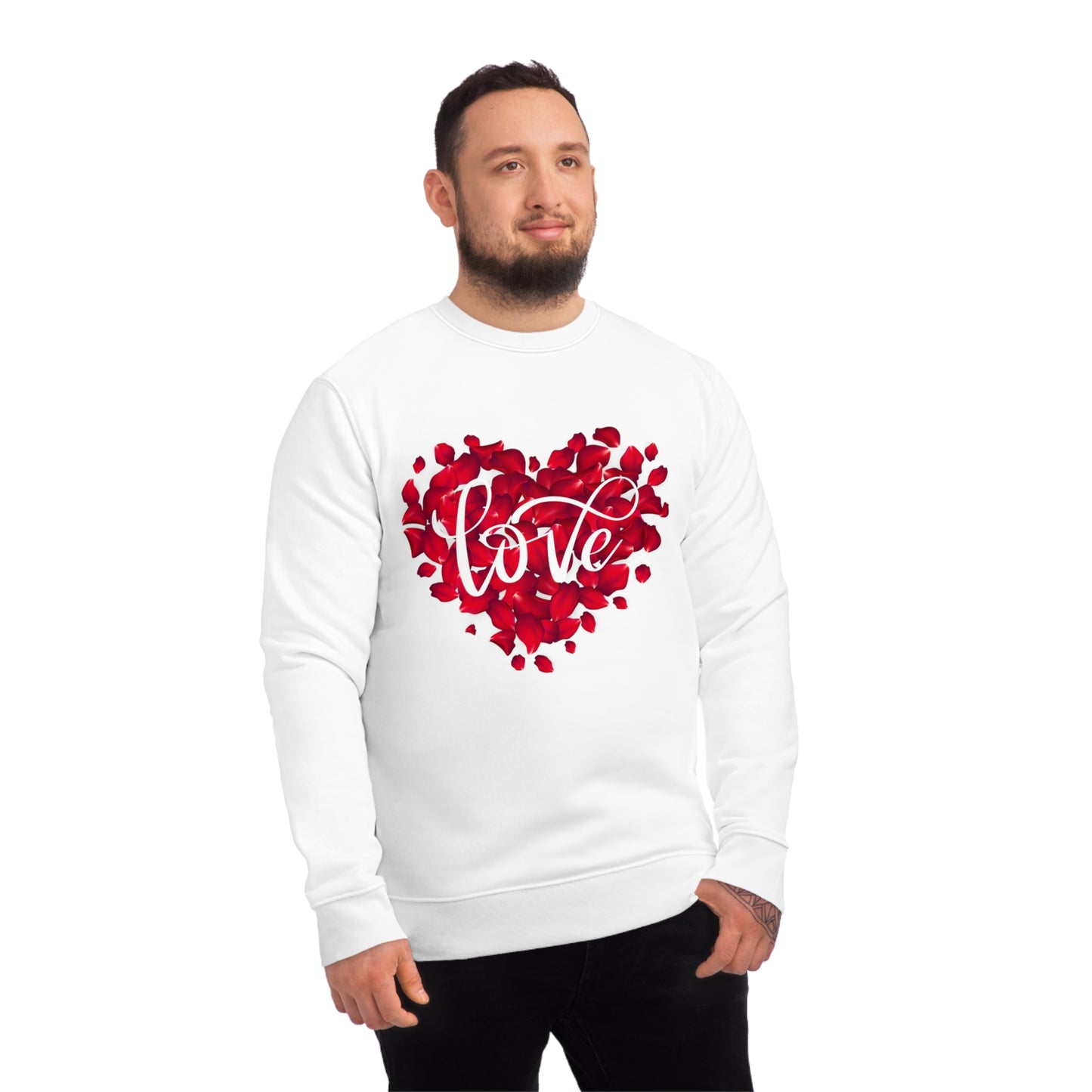 Felpa Unisex Love Heart Roses - Perfetta per San Valentino e Momenti di Comfort