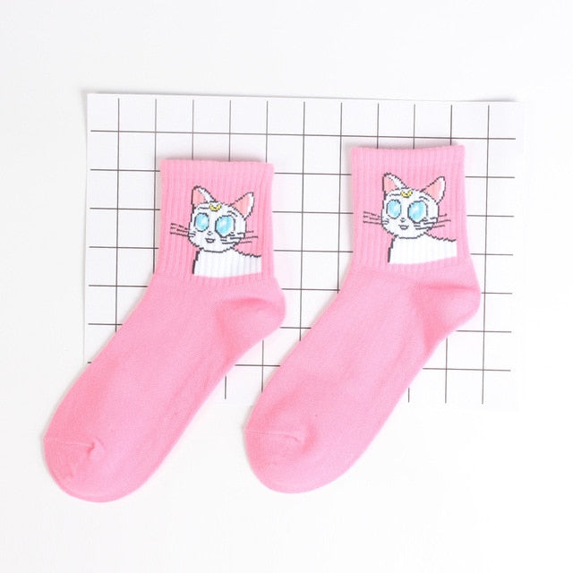 Calzini Donna Creativi in Cotone Misto - Design Cartoon e 3D, Calze Casual e Fashion