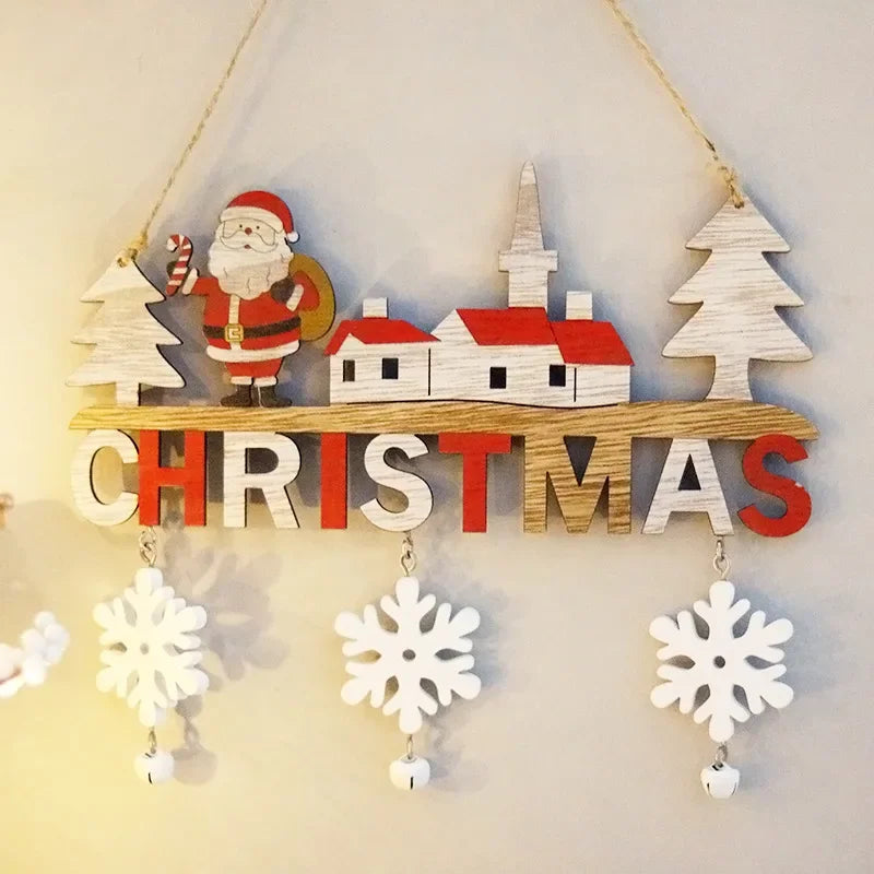Ciondoli Natalizi in Legno | Decorazioni per Porte, Pareti e Albero di Natale | Ornamenti per la Casa