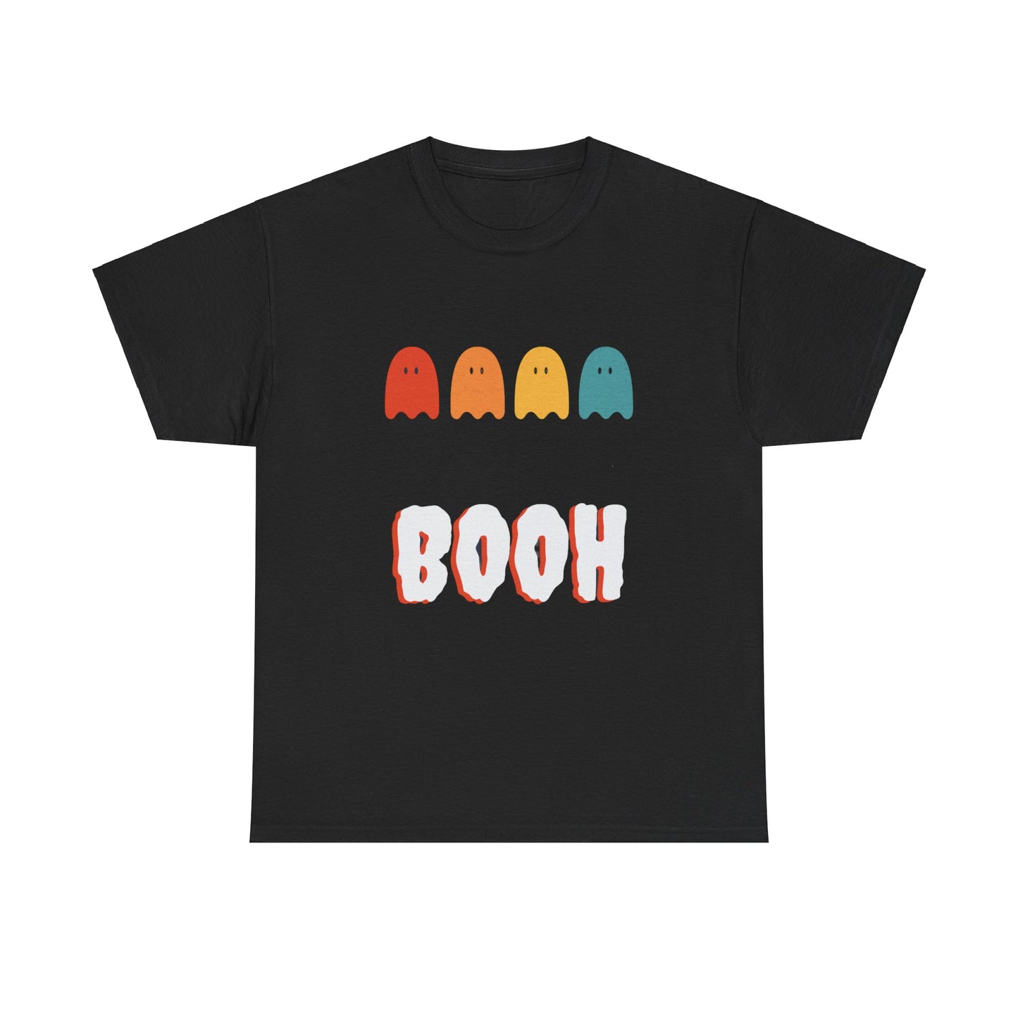 BOOH! Tricou distractiv unisex din bumbac greu - Tricou din bumbac greu, perfect pentru Halloween și aspect casual