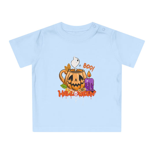 Tricou pentru copii de Halloween cu design de dovleac și fantomă