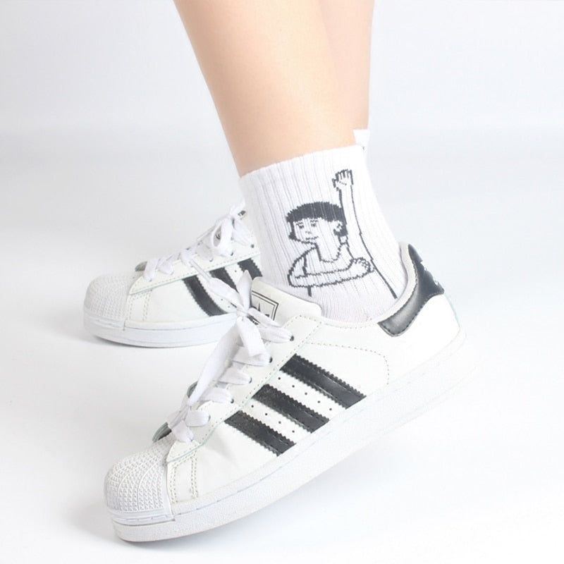 Calzini Donna Creativi in Cotone Misto - Design Cartoon e 3D, Calze Casual e Fashion