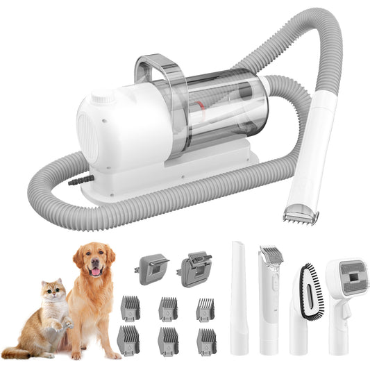 Tagliacapelli Multifunzionale per Animali Domestici con Aspirapolvere: Set Completo di Cura e Bellezza per Cani e Gatti