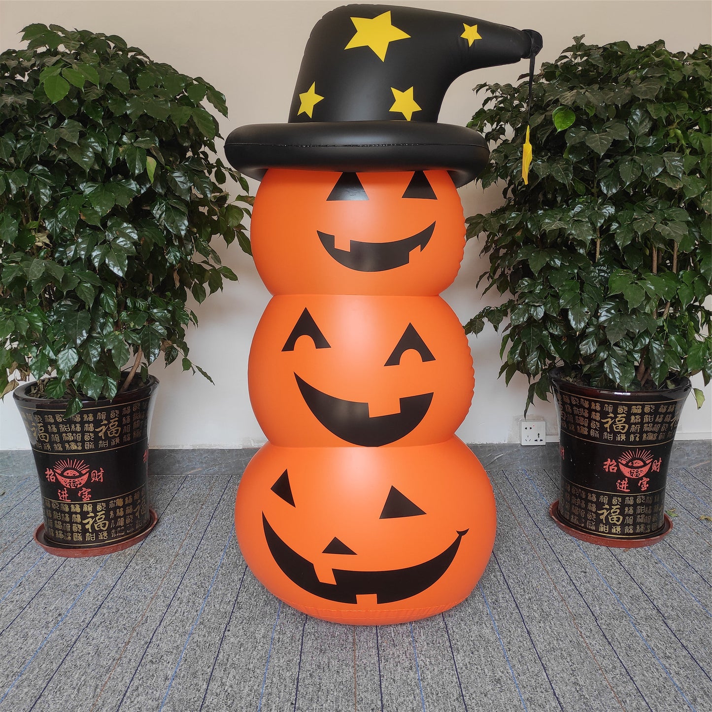 Decorazione Halloween Zucca Gonfiabile | Fantasma in Piedi da Giardino | Ornamenti Festa & Natale