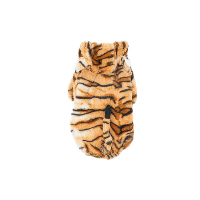 Vestito Tigre per Cani e Gatti – Costume di Capodanno Morbido e Caldo